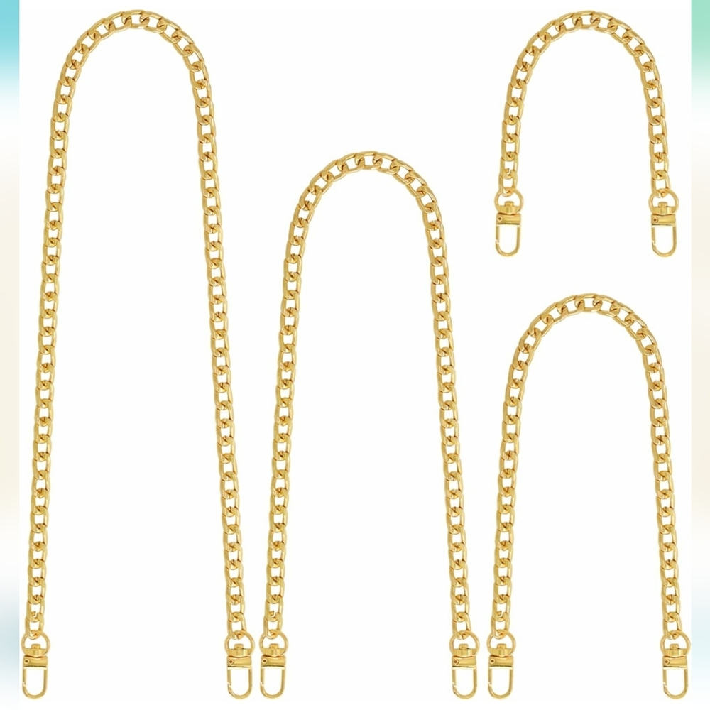 4 Different Sizes Flat Purse Chain Iron Bag Link Chains Shoulder Straps Chains w